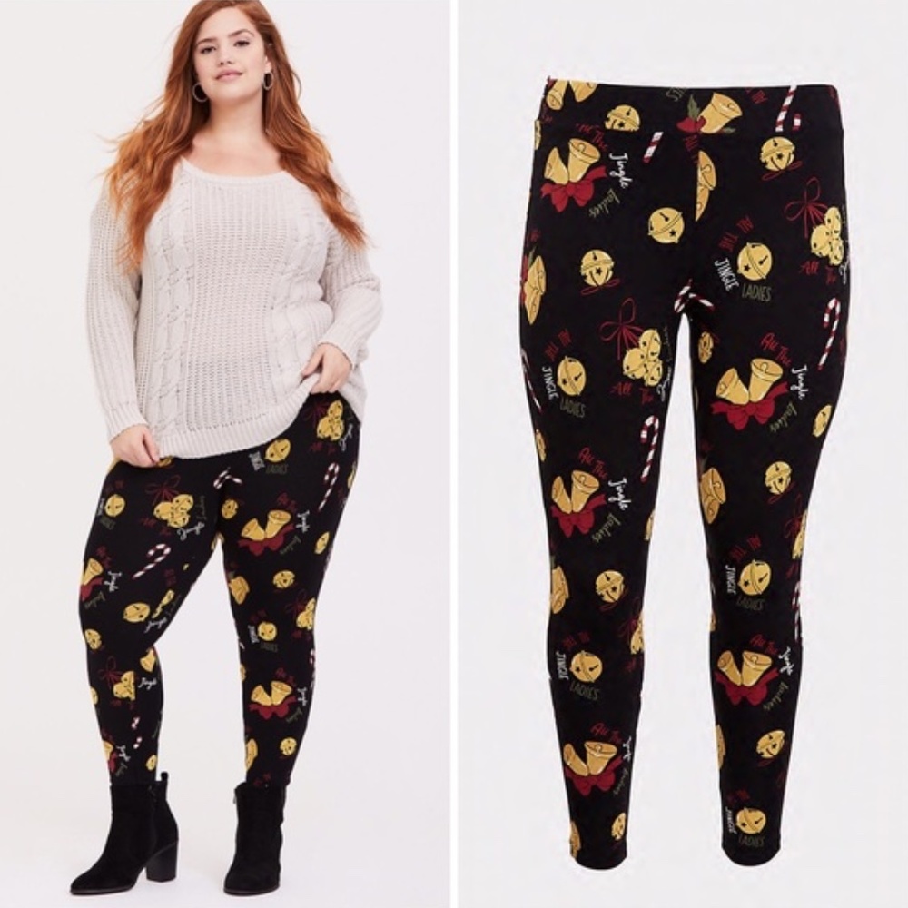 NWT Black jingle bells leggings
